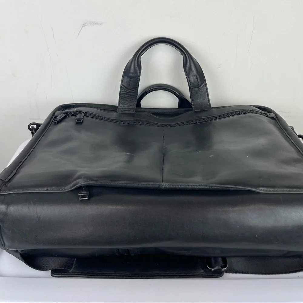 TUMI Black Leather Alpha Briefcase